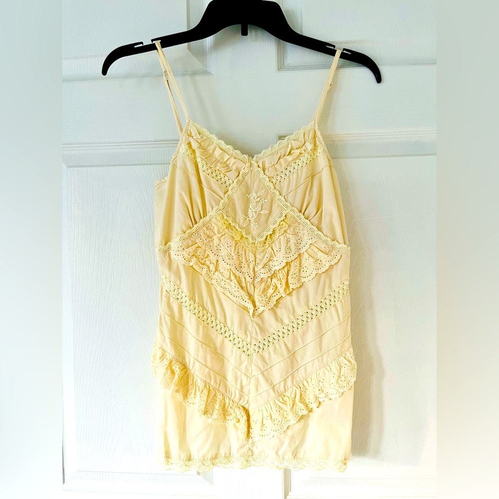 Vintage Ruffle Lace Embroidery Cami